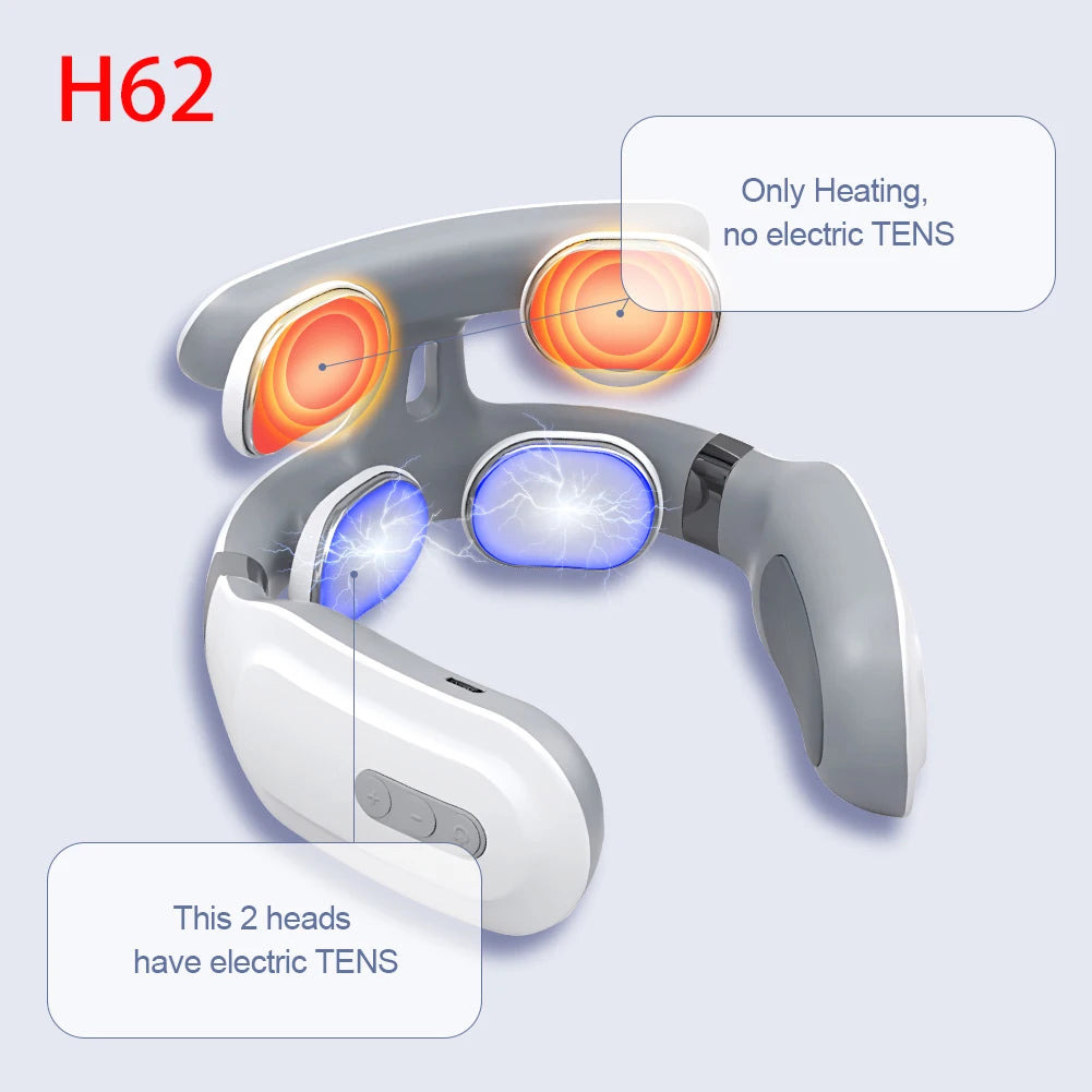 Smart Back Neck Massager with Heating TENS Pulse Cervical Muscle Massage Wireless Shoulder Care Device