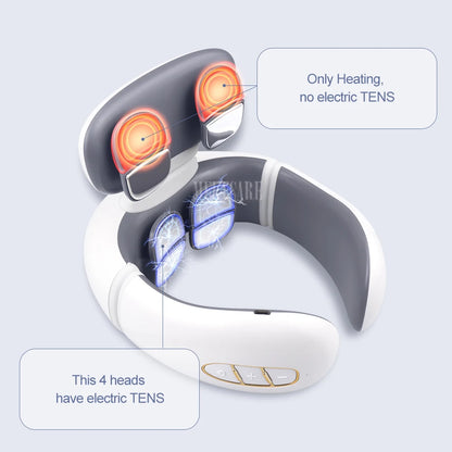 Smart Back Neck Massager with Heating TENS Pulse Cervical Muscle Massage Wireless Shoulder Care Device